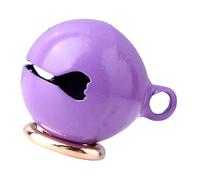 Yunseity Pet Collar Bell Chrome Plated Accessory Keyring for Cats and Dogs, Free Matching Bell Clamp/Holder, Iron Material for DIY Crafts, 1 Pack Pet (Purple #15)