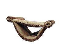 Yunseity Pet Plush Hanging Hammock Double Layer Easy to Clean Bed for Hamsters, Soft Fleece Material, Fun Jumping Platform, Suitable for Climbing Pets (Coffee Color)