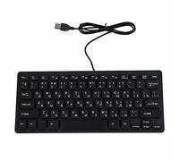 Yunseity Russian USB Wired Keyboard - Ultra Thin 78 Keys Compact Ergonomic Design for PC, Computer, Desktop