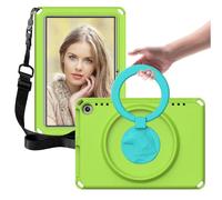 Yunseity Shockproof Tablet Case for Fire HD 8 / HD 8 Plus 2020 2022, EVA Hard Shell Protective Cover with Rotatable Folding Handle Stand for Kids Toddlers (green)