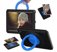 Yunseity Shockproof Tablet Case for Fire HD 8 / HD 8 Plus 2020 2022, EVA Hard Shell Protective Cover with Rotatable Folding Handle Stand for Kids Toddlers (Black)