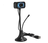 Yunseity Webcam with External Microphone, USB Camera Video Webcam Wed Cam, Manual Focus Adjustment, Drive-Free, with 4 LED Lights, for Streaming Video Calling Recording Conferencing