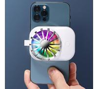 Yunseity Wireless Back Clamp/Holder Phone Cooling Fan Strong Wind Power USB Wireless Cooling Fan for Mobile Phones 3 Gears Adjustment ABS 3.7 X 2.8 X 1.9in (White)