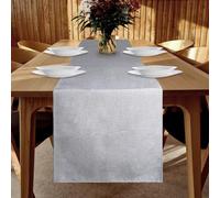 YUNSHANGHE Waterproof Table Runner, 40 x 140 cm, Light Grey, Linen Look, Washable, Modern, Stain-Resistant, Perfect for Dining Room, Party, Holiday Decoration