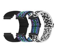 Yunshare Quick Release Watch Strap 18mm 19mm 20mm 22mm 24mm, Elastic Nylon Watch Bands Women Men for Samsung/Garmin/Fossil/Amazfit/Huawei/COROS/Xiaomi Replacement Wristband, 3pcs