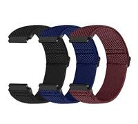 Yunshare Quick Release Watch Strap 18mm 19mm 20mm 22mm 24mm, Elastic Nylon Watch Bands Women Men for Samsung/Garmin/Fossil/Amazfit/Huawei/COROS/Xiaomi Replacement Wristband, 3pcs