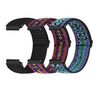 Yunshare Quick Release Watch Strap 18mm 19mm 20mm 22mm 24mm, Elastic Nylon Watch Bands Women Men for Samsung/Garmin/Fossil/Amazfit/Huawei/COROS/Xiaomi Replacement Wristband, 3pcs