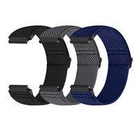 Yunshare Quick Release Watch Strap 18mm 19mm 20mm 22mm 24mm, Elastic Nylon Watch Bands Women Men for Samsung/Garmin/Fossil/Amazfit/Huawei/COROS/Xiaomi Replacement Wristband, 3pcs