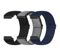 Yunshare Quick Release Watch Strap 18mm 19mm 20mm 22mm 24mm, Elastic Nylon Watch Bands Women Men for Samsung/Garmin/Fossil/Amazfit/Huawei/COROS/Xiaomi Replacement Wristband, 3pcs