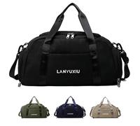 Yunsheng Cabin Bag - Ryanair Under Seat Flight Bag - Gym Bag with Shoe Compartment & Dry/Wet Separation - Recycled PET Eco-Friendly Travel Holdall Hand Luggage Bag - Carry-On Duffel Bag(Black)