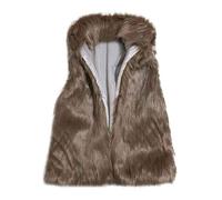 Yunshenla Gilet for women Uk, Ladies Coffee Fleece Long Gilet Bodywarmers Thermal Faux Fur Gilets Fashion Sherpa Jacket Sleeveless Casual Cardigan M Gift for Her Clearance-Sales Waistcoat women