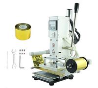 YUNSHINE 220V DIY Digital Automatic Leather Hot Foil Stamping Machine Manual Embossing Tool Creasing Wood Paper PVC Card Press Printer (Hot Press Board:10x13cm)
