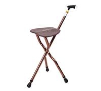YUNSHINE Folding Canes Seat Walking Stick Height Adjustment Cane Seat 350 lbs Capacity Combo Chairs Stool Deluxe Massage Crutches Seat Aluminum Walking Stick Travel Aid for Elder Gift Brown
