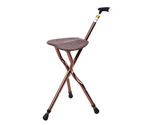 YUNSHINE Folding Canes Seat Walking Stick Height Adjustment Cane Seat 350 lbs Capacity Combo Chairs Stool Deluxe Massage Crutches Seat Aluminum Walking Stick Travel Aid for Elder Gift Brown