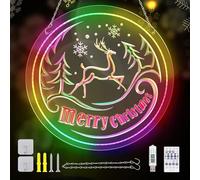 yunsnate Christmas Decorative Lights - 3D Embossed, Smart RGB, COB Acrylic, App Controlled, Music Sync, IP68 Waterproof, Suitable for Indoor Holiday Christmas Decoration