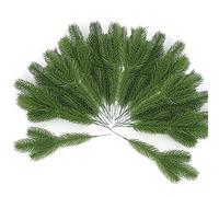 YUNSTK Artificial Pine Branches with Green Leaves Needle, Faux Fir Tree Branches Christmas Foliage, Wreath Garland Making Supplies for Xmas Tree Sprigs Greenery Decoration