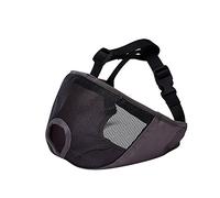 Yunt Adjustable Short Snout Dog Muzzles Breathable Anti-barking Anti-biting Dog Mouth Mask for Bulldogs, Pugs, Pekingese (S,Gray)