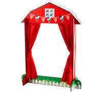 Yuntau Wooden Tabletop Puppet Theater with Curtains, Puppet Show Stage, Imaginative Play Theatre, Inspires Imagination and Creativity, 17.7 x 5.9 x 22.1 Inches(Farm)