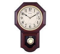 YUNTIMESS Chiming Wall Clock with Pendulum - Pendulum Wall Clock with Westminster Chimes&Strike Clock, Battery Operated, Faux Wood Pendulum Clock for Living Room, Office, Home Decor & Gift