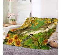 YunTu Autumn Wildlife Fleece Throw Blanket - Cosy Sofa Bed Couch Cover with Squirrel & Bird Print, Nature Inspired Decorative Soft Plush Blanket for Home Décor (Wildlife,130x150cm(50x60inch))