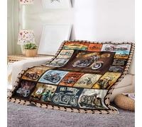YunTu Motorcycle Blanket Motorcycle Gifts for Men Women Bikers Throw Blankets (Classic Ride, 130x150cm(50x60inch))