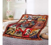 YunTu Motorcycle Blanket Motorcycle Gifts for Men Women Bikers Throw Blankets (Speed Racer, 130x150cm(50x60inch))