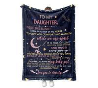 YunTu My Daughter Blanket - Warm Letter Throw Blanket, Birthday & Valentine's Gift from Mom & Dad (Night Letter, 40 x 50inches)