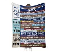 YunTu to My Son Blanket from Mom Dad Gifts for Son Sherpa Throw Blanket with Warm Words Fuzzy Soft Blankets Birthday Gifts for Son 60'' x 80''