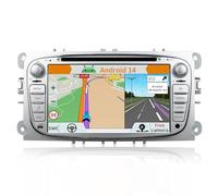 YUNTX 【2+64G】Android 15 Double Din Car Stereo Fit for Ford Focus/Mondeo/S-Max/Connect (2008-2011) Head Unit with FREE Rear Camera&Canbus 2GB/32GB Bluetooth Support GPS/DAB+/WIFI/AUX/USB/CarPlay