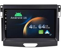 YUNTX [4G+64G] Android 16 Car Stereo Fit for Ford Ranger 2015-2020-[Built-in CarPlay/Android auto/GPS/Mirror Link/Bluetooth 5.0/Dual WiFi/4G/USB] + Camera-9” IPS Touch Screen
