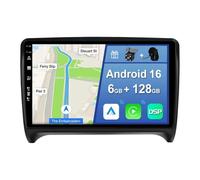 YUNTX [6GB+128GB] Android 15 2 Din Car Stereo Fit for Audi TT MK2 8J(2006-2012)-[Built-in CarPlay/Android Auto/DSP/GPS]-IPS 2.5D 9” Touchscreen-Camer MIC-DAB/360 Camera/Bluetooth 5.0