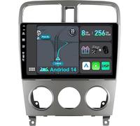 YUNTX [8GB+256GB] Android 14 2 Din Car Stereo Octa Core with CarPlay/Android Auto/DSP/GPS-9 inch IPS Touch screen-Free CAM+MIC-DAB/AHD/360 Camera/Bluetooth/WiFi-Fit for Subaru Forester SG (2002-2008)