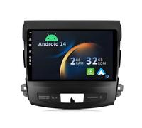 YUNTX 9 Inch IPS Touch Screen Car Stereo with Android 14, Built-in Wireless CarPlay/Android Auto/GPS, Free Camera, DAB/MirrorLink/Bluetooth for Mitsubishi Outlander/Peugeot 4007/Citroen C-Crosser