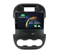 YUNTX Android 14 2 Din Car Stereo Fit for Ford Ranger (2011-2016)-[Built-in CarPlay/Android auto/GPS]-Free Camera-IPS 9” Touch Screen-DAB/Steering Wheel Control/Mirror Link/Bluetooth 5.0