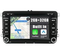 YUNTX Android 14 Car Stereo Compatible with VW Passat/Golf/Skoda/Seat- GPS 2 Din - Free Rear Camera & Canbus & MIC- 7 inch - DAB + Support/Steering Wheel Control / 4G / WiFi/Bluetooth/Carplay