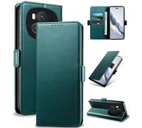 Yunubeyii Wallet Flip Case for Honor Magic 6 Pro - [RFID Blocking] Luxury PU Leather Card Holder Magnetic Phone Cover with Kickstand,Shockproof Protective Case,Green