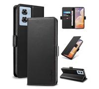 Yunubeyii Wallet Flip Case for Motorola Moto G85 - [RFID Blocking] Luxury PU Leather Card Holder Magnetic Phone Cover with Kickstand,Shockproof Protective Case,Black
