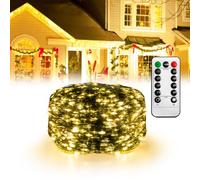 Yunvin LED Fairy Lights Copper Wire Christmas Lights with Plug 100M 1000LED | Copper Wire String Light with Plug and Remote Control 8 Modes Timer for Indoor/Outdoor Party, Wedding, DIY, Warm White