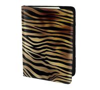 YUNWEIKEJI African Black Gold Zebra Animal Skin Sepia, Passport Holder PU Leather Travel Wallet Passport Case Passport Covers 5.5 in