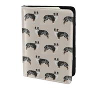 YUNWEIKEJI Australian Shepherds Cute, Passport Holder PU Leather Travel Wallet Passport Case Passport Covers 5.5 in