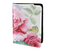 YUNWEIKEJI Beautiful Flowers Rose Pink Flower Floral, Passport Holder PU Leather Travel Wallet Passport Case Passport Covers 5.5 in