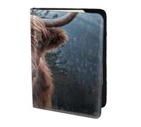 YUNWEIKEJI Beautiful Highland Cattle, Passport Holder PU Leather Travel Wallet Passport Case Passport Covers 5.5 in