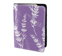 YUNWEIKEJI Beautiful Purple Lavender Flowers, Passport Holder PU Leather Travel Wallet Passport Case Passport Covers 5.5 in