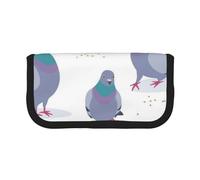 YUNWEIKEJI Bluish Pigeons, Pencil Case, Canvas Pencil Pouch Big Capacity Pencil Pen Case Cosmetic Bag