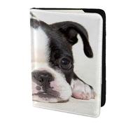 YUNWEIKEJI Boston Terrier Dog, Passport Holder PU Leather Travel Wallet Passport Case Passport Covers 5.5 in