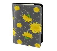 YUNWEIKEJI Cartoon Flower of Dandelion Pattern, Passport Holder PU Leather Travel Wallet Passport Case Passport Covers 5.5 in