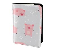 YUNWEIKEJI Cheerful Cute Little Pigs, Passport Holder PU Leather Travel Wallet Passport Case Passport Covers 5.5 in