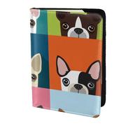 YUNWEIKEJI Colorful Boston Terrier Print, Passport Holder PU Leather Travel Wallet Passport Case Passport Covers 5.5 in