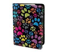 YUNWEIKEJI Colorful Dog Paw, Passport Holder PU Leather Travel Wallet Passport Case Passport Covers 5.5 in