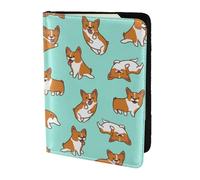 YUNWEIKEJI Corgi Cute Dog, Passport Holder PU Leather Travel Wallet Passport Case Passport Covers 5.5 in